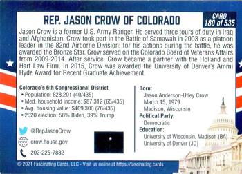 2021 Fascinating Cards 117th United States Congress - Chrome #180 Jason Crow Back