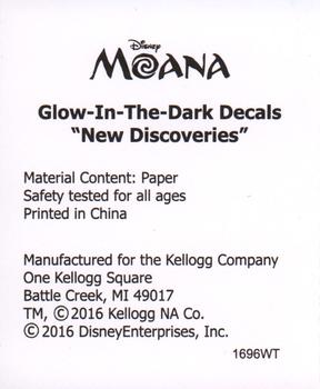 2016 Upper Deck Disney Moana - Kellogg's Decals #6 Moana Back
