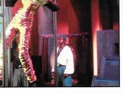 1992 Panini Star Trek: The Next Generation Stickers (Red backs) #80 Duel scene, Yareena's legs, spectators in back (lower right) Front