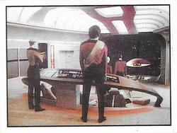 1992 Panini Star Trek: The Next Generation Stickers (Red backs) #151 Bridge crew observing Ferengi ship on viewscreen Front