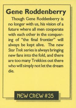 1992 Personality Comics New Crew #35 Gene Roddenberry Back