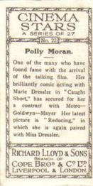 1935 Lloyd Cinema Stars Series 1 #22 Polly Moran Back