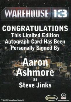 2012 Rittenhouse Warehouse 13 Season 3 - Autographs #NNO Aaron Ashmore Back
