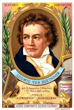 1893 Liebig (Famous Composers I) (German text) (F375, S374) #NNO Ludwig van Beethoven Front