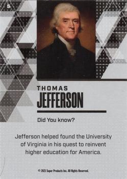 2021 Pieces of the Past Historical Edition #5 Thomas Jefferson Back