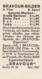 1930-39 Bravour Bilder #A57 Fritz Schulz Back