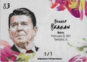 2021 Pieces of the Past Historical Edition - Colorways Cracked Ice Green #83 Ronald Reagan Back