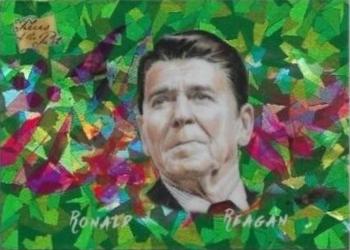 2021 Pieces of the Past Historical Edition - Colorways Cracked Ice Green #83 Ronald Reagan Front