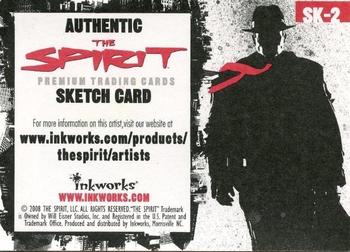 2008 Inkworks The Spirit - Sketches #SK2 Chris Moreno Back