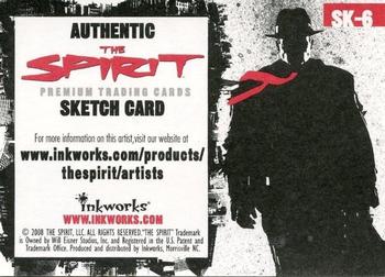 2008 Inkworks The Spirit - Sketches #SK6 Daniel Cooney Back