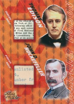 2021 Pieces of the Past Historical Edition - Dual Relic Holo Prism Orange #371 Thomas Edison / John D. Rockefeller Front