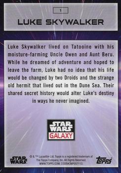 2022 Topps Chrome Star Wars Galaxy #1 Luke Skywalker Back