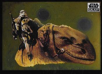 2022 Topps Chrome Star Wars Galaxy #17 Sandtrooper Atop a Dewback Front
