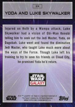 2022 Topps Chrome Star Wars Galaxy #39 Yoda and Luke Skywalker Back