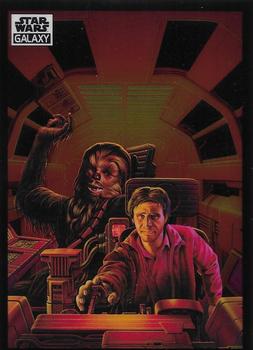 2022 Topps Chrome Star Wars Galaxy #42 Han Solo & Chewbacca in the Cockpit Front