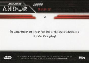 2022 Topps Now Star Wars: Andor Trailer #2 Cassian Andor Back