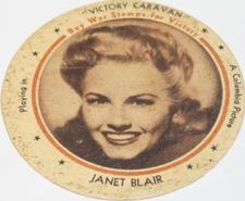 1943 Dixie Cup Lids Movie Stars (F5-9) #NNO Janet Blair Front