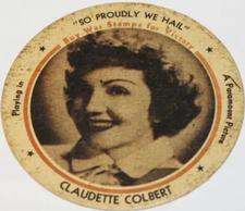 1943 Dixie Cup Lids Movie Stars (F5-9) #NNO Claudette Colbert Front