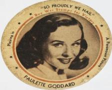 1943 Dixie Cup Lids Movie Stars (F5-9) #NNO Paulette Goddard Front