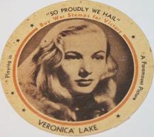 1943 Dixie Cup Lids Movie Stars (F5-9) #NNO Veronica Lake Front