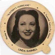 1949 Dixie Cup Lids Movie Stars (F5-15) #NNO Linda Darnell Front