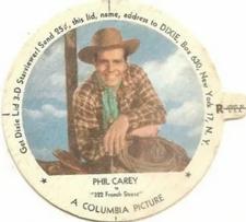 1954 Dixie Cup Lids Movie Stars (F5-20) #NNO Phil Carey Front