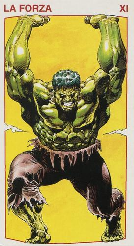 1995 Tarocchi Marvel Glossy Italian #XI Hulk (la forza) Front