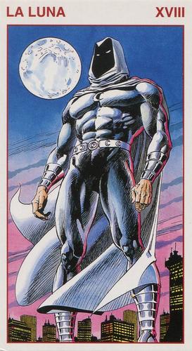 1995 Tarocchi Marvel Glossy Italian #XVIII Moon Knight (la luna) Front