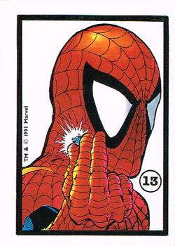 1991 Comic Images Spider-Man Webs Trading Stickers #13 Spider-Man Front