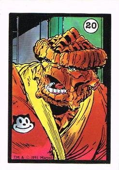 1991 Comic Images Spider-Man Webs Trading Stickers #20 The Thing Front