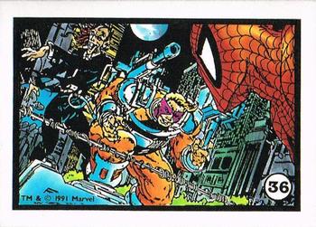 1991 Comic Images Spider-Man Webs Trading Stickers #36 Spider-Man / Styx / Stone Front