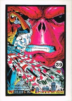 1991 Comic Images Spider-Man Webs Trading Stickers #39 Spider-Man / Red Skull Front
