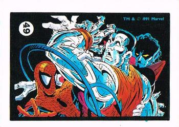 1991 Comic Images Spider-Man Webs Trading Stickers #49 Spider-Man / Colossus Front