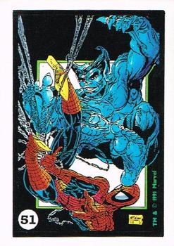 1991 Comic Images Spider-Man Webs Trading Stickers #51 Spider-Man / Beast Front