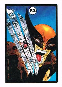 1991 Comic Images Spider-Man Webs Trading Stickers #52 Wolverine Front