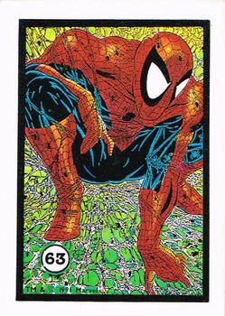 1991 Comic Images Spider-Man Webs Trading Stickers #63 Spider-Man Front