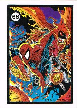 1991 Comic Images Spider-Man Webs Trading Stickers #68 Spider-Man / Hobgoblin Front