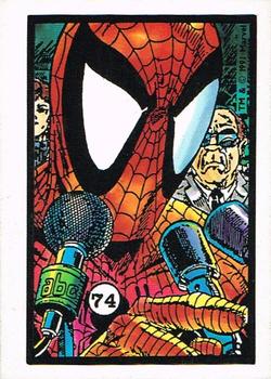 1991 Comic Images Spider-Man Webs Trading Stickers #74 Spider-Man Front