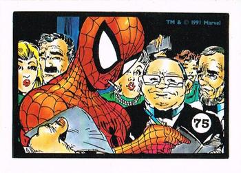 1991 Comic Images Spider-Man Webs Trading Stickers #75 Spider-Man Front