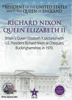 2022 Merrick Mint Queen Elizabeth II 13 Presidents #4 Richard Nixon / Queen Elizabeth II Back