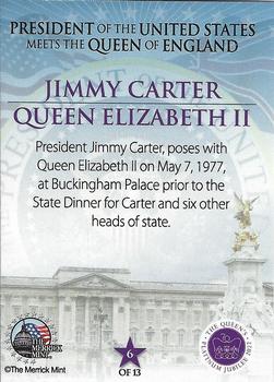 2022 Merrick Mint Queen Elizabeth II 13 Presidents #6 Jimmy Carter / Queen Elizabeth II Back
