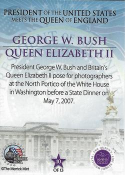 2022 Merrick Mint Queen Elizabeth II 13 Presidents #10 George W. Bush / Queen Elizabeth II Back