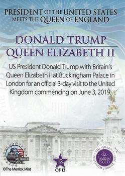 2022 Merrick Mint Queen Elizabeth II 13 Presidents #12 Donald Trump / Queen Elizabeth II Back