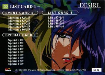 1997 Imadio Desire (デザイア) #90 List Card 4 Back