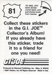 1987 Hasbro G.I. Joe #81 Crystal Ball Bio Back