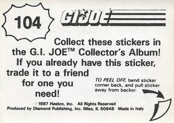 1987 Hasbro G.I. Joe #104 Flint Back