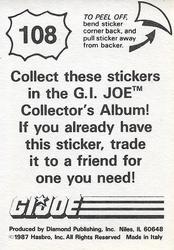 1987 Hasbro G.I. Joe #108 Jinx Bio Back