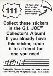 1987 Hasbro G.I. Joe #111 Psyche-Out Back
