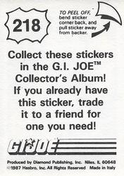 1987 Hasbro G.I. Joe #218 Raptor Back