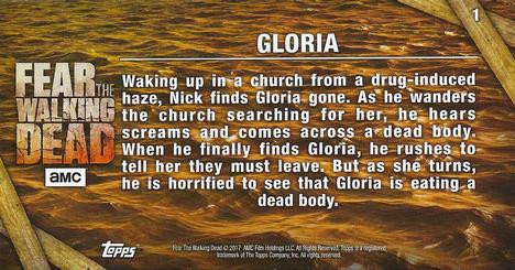 2017 Topps Widevision Fear the Walking Dead Seasons 1 & 2 #1 Gloria Back